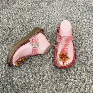 Lartiste Aldora Sandals Pink Leather Floral Colorful Thongs Slip On 30 US 8.5